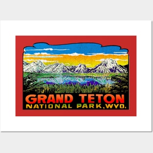 Grand Teton Vintage car decal Posters and Art